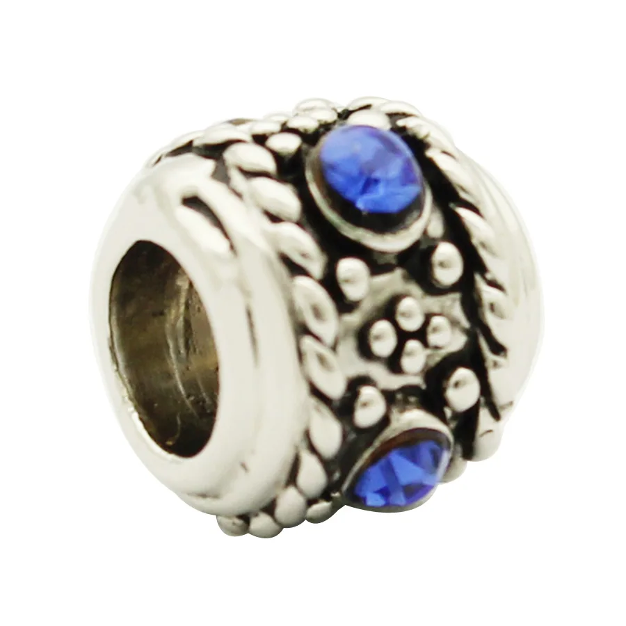 Слайдер очаровательные брендовые Роскошные синие классические бусины шармы для