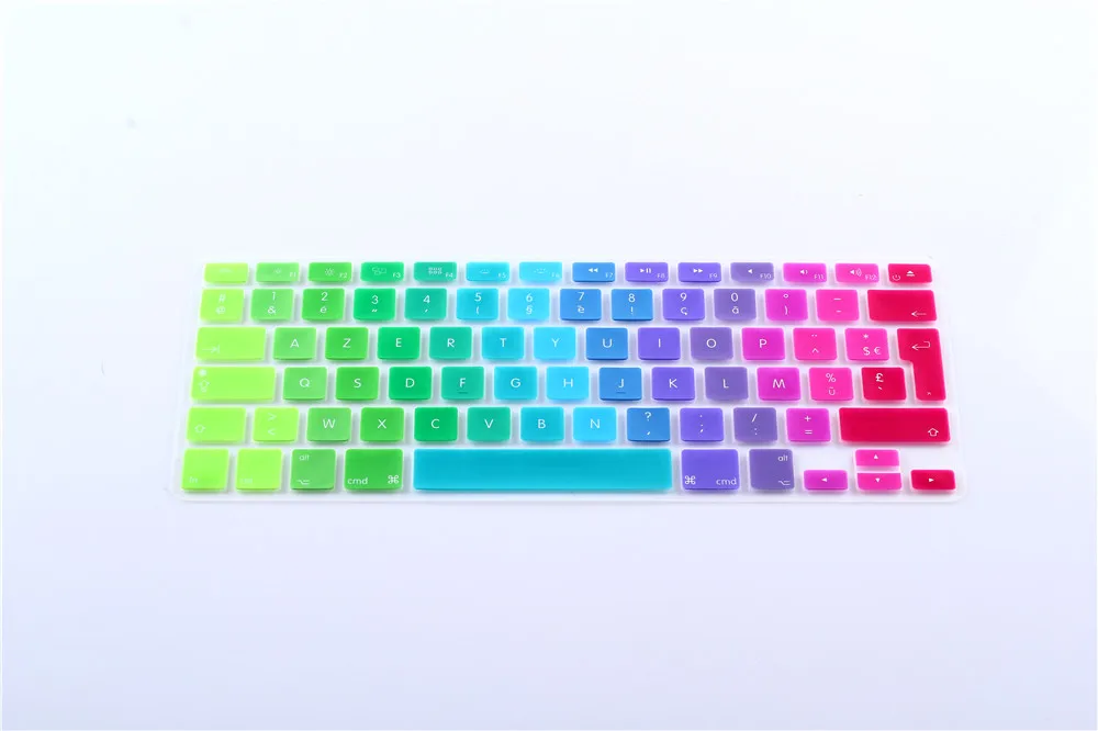Чехол для клавиатуры AZERTY французский евро Радужный Apple macbook Air Pro Retina 13 15 17 защитные