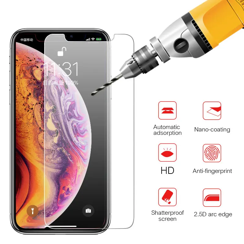 

9H Tempered Glass For iPhone 5c 5s 5se 4 4s Tough Protection Screen Protector Guard Film For iPhone X XS Max XR 10 6s 7 8 plus