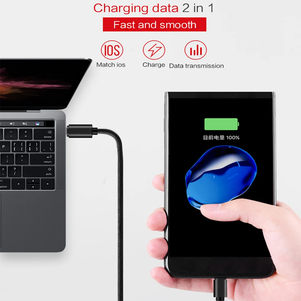 ACCGUYS Usb кабель для Iphone X 8 7 Plus 6 к Type C мобильный телефон быстрое зарядное устройство