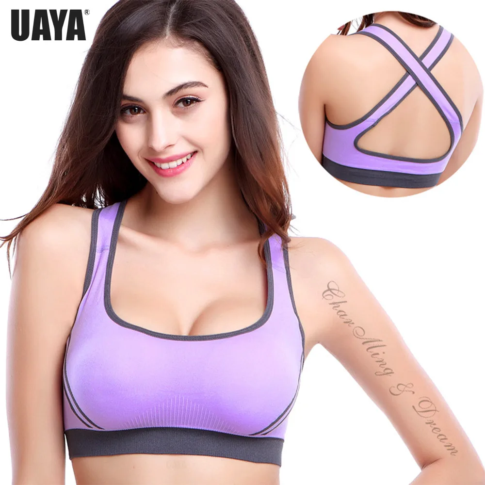 UAYA крест Йога спортивный бюстгальтер женский 10 цветов Professional фитнес топы