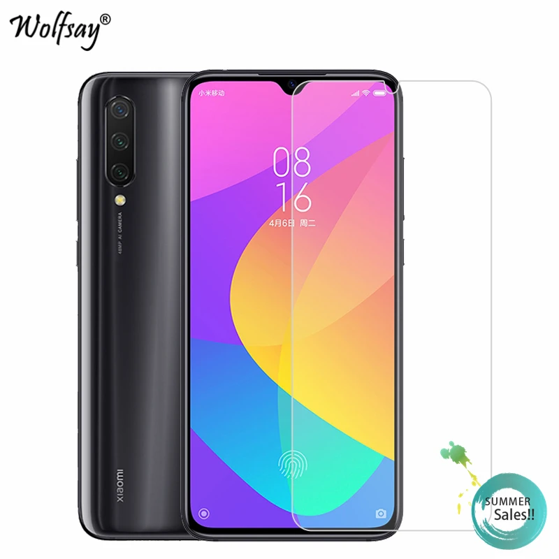 Protector de pantalla de vidrio templado para Xiaomi Mi CC9, pel&iacute;cula de vidrio para tel&eacute;fono, 2 uds.-0