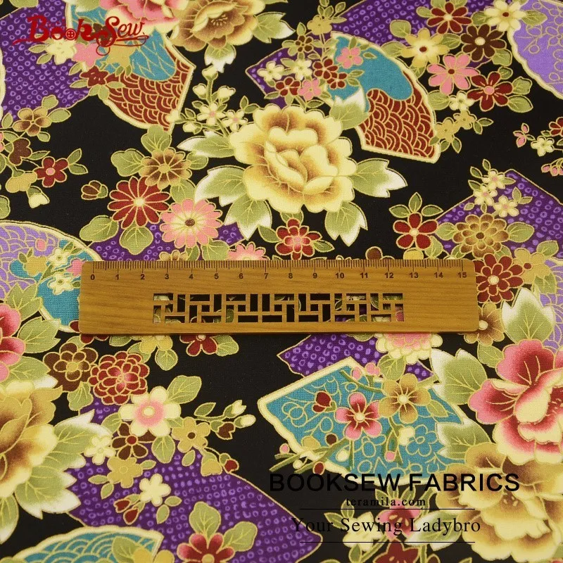 Хлопчатобумажная льняная ткань с золотой фольгой вышитая цветочная скатерть