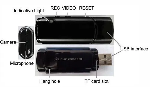 Совершенно новый USB Disk DVR супер голос Регистраторы с Камера аудио и видео Запись