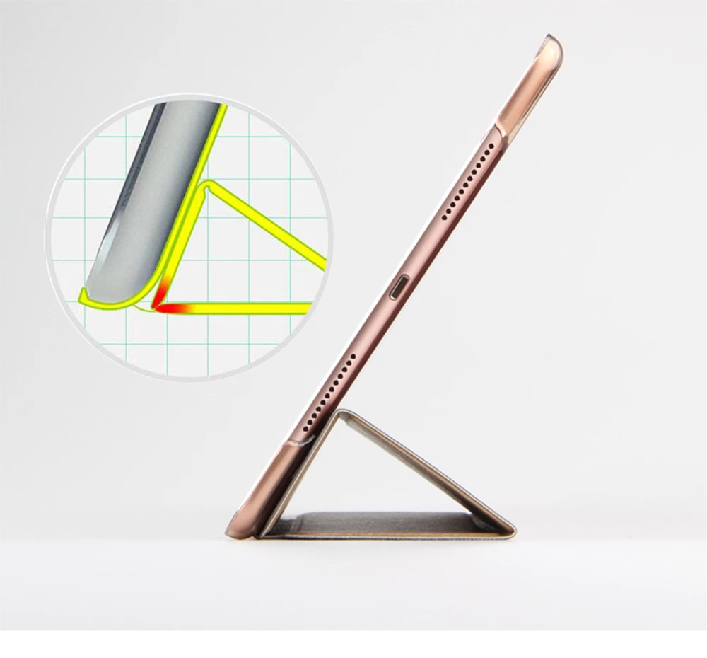 Складной дизайн Kemile, Ультратонкий чехол из искусственной кожи для iPad Pro 12,9 дюйма A1584 A1652 A1670, чехол