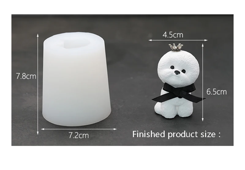 3D супер милый Bichon Frise собака силиконовая форма Lucky dog DIY глиняные инструменты Мыло автомобиль ароматерапия гипсовая декоративная Смола форма