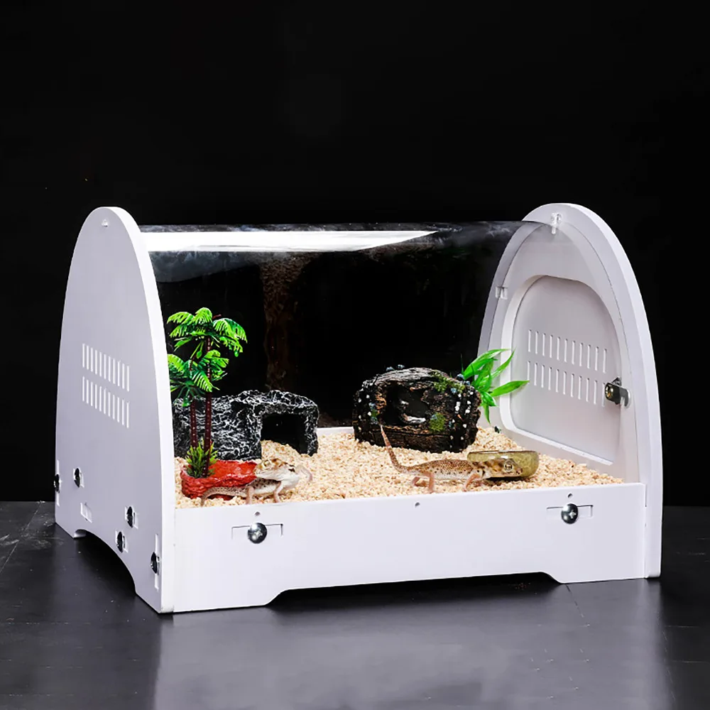 Белая космическая подставка для террариума Vivarium с прозрачным акриловым куполом