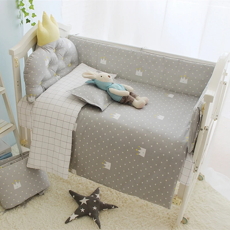 Little Prince Baby Boy Bedding Crib Set, Infant Protector Bedding Set, Bumpers Set In the Crib, quilt/pillow/mattress/sheet