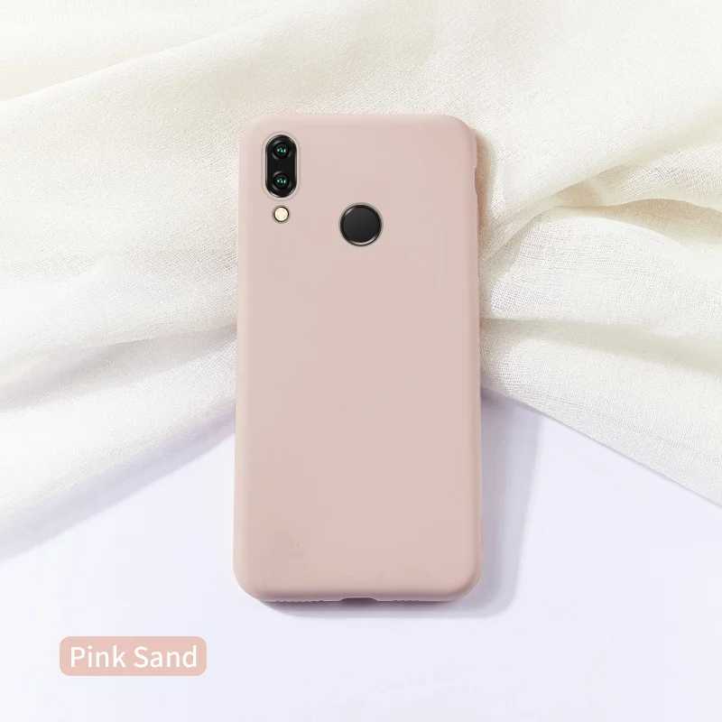 Pink Original Liquid Silicone Case For Huawei P30 Lite Cover Plain Clear Bumper For Huawei P20 Pro P30 Pro Mate 20 Lite Coque Capa - Цвет: Pink