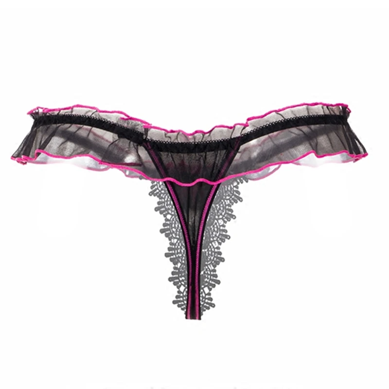 Нижнее белье женские кружевные трусики стринги сексуальные с низкой талией