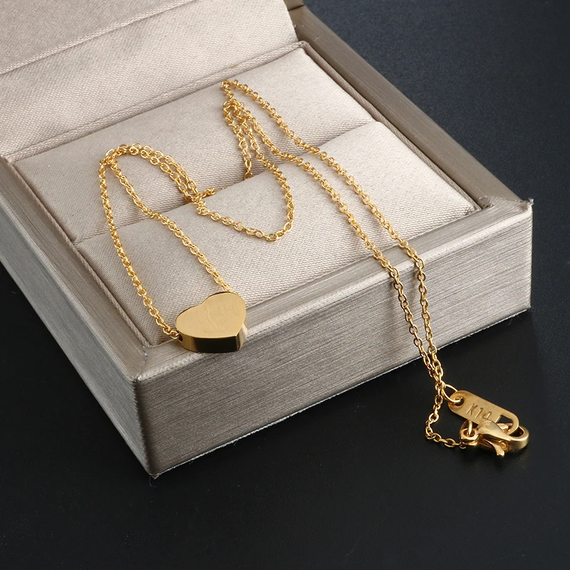 Женская цепочка из нержавеющей стали с кулоном в виде сердца|Ожерелья подвеской|