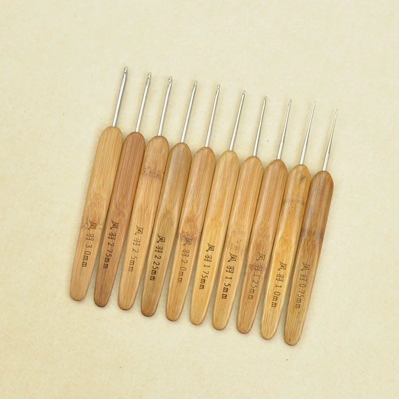 Вязание крючком ручка из карбида бамбука круглое карбонизированное вязание