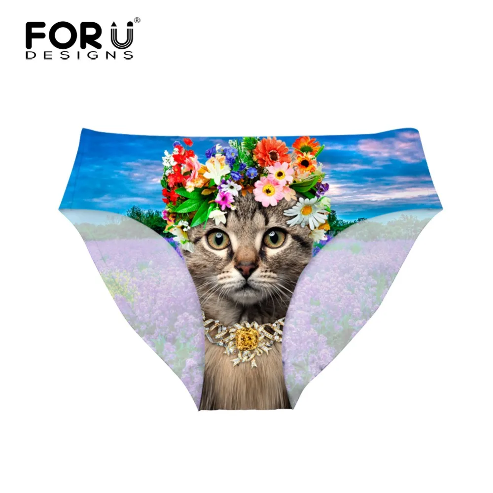 Forudesigns 2018 сексуальное женское нижнее белье с принтом кошки Бесшовные женские