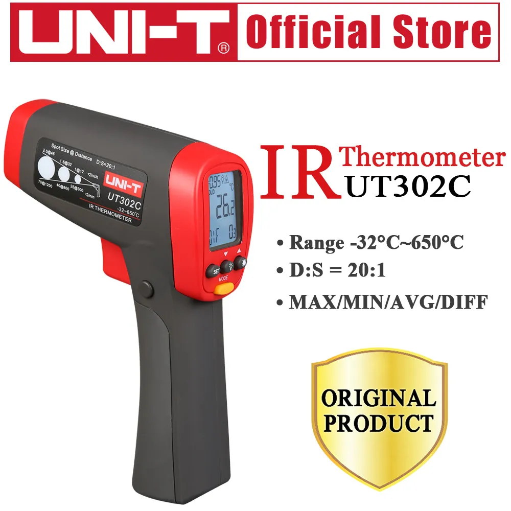 UNI-T UT302C инфракрасный термометр измеряет температуру на расстоянии легко носить с собой Бесконтактный быстрый тест температуры