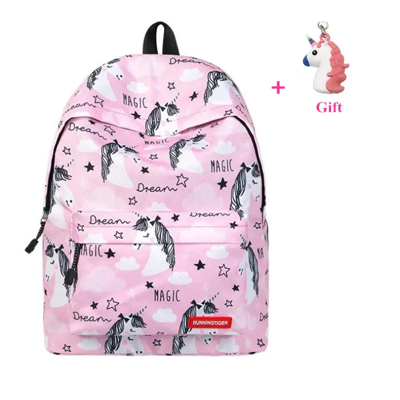 Модный рюкзак с единорогом, женская сумка, Mochila, школьный рюкзак, школьные сумки для девочек-подростков, сумка для путешествий, Bolsa Feminina - Цвет: SET2