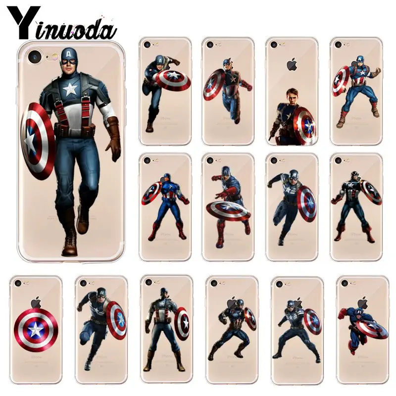 Yinuoda Marvel Капитан Америка пользовательские фото мягкий чехол для телефона iPhone X XS