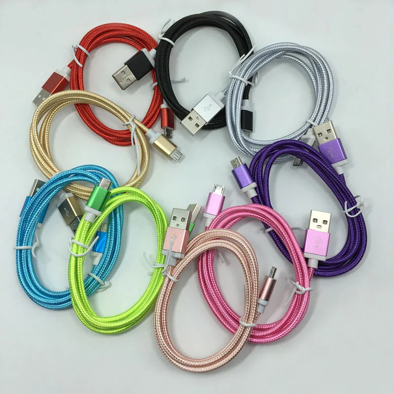 Нейлоновый зарядный кабель Micro USB шнур для зарядки и синхронизации данных