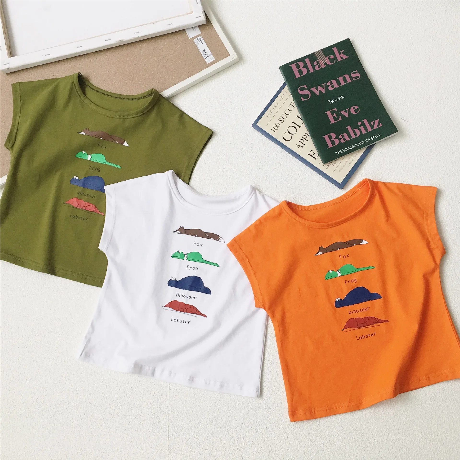 Летний Милый хлопковый жилет без рукавов с принтом животных для маленьких
