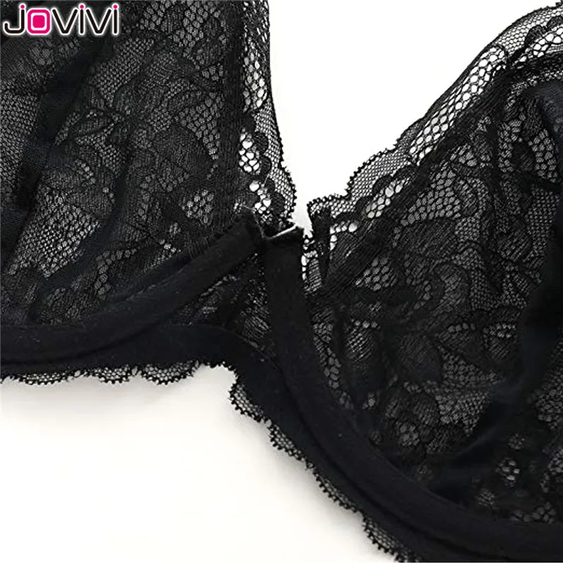 Jovivi, 1 шт., 32A-36DD, женский кружевной сексуальный бюстгальтер, без подкладки, на косточках, балконет, бюстгальтеры, чашка 3/4, черный/белый/телесный, женские летние тонкие бюстгальтеры