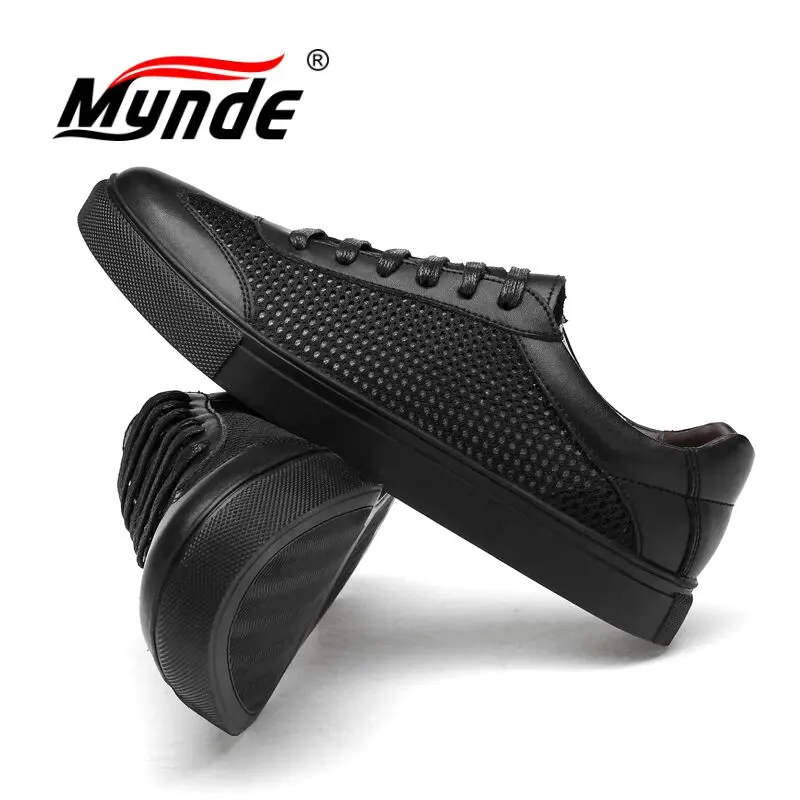 Mynde Genuine Leather Men Casual Shoes Spring Autumn 2018 New Breathable Soft Men's Handmade Flats Sneakers | Обувь