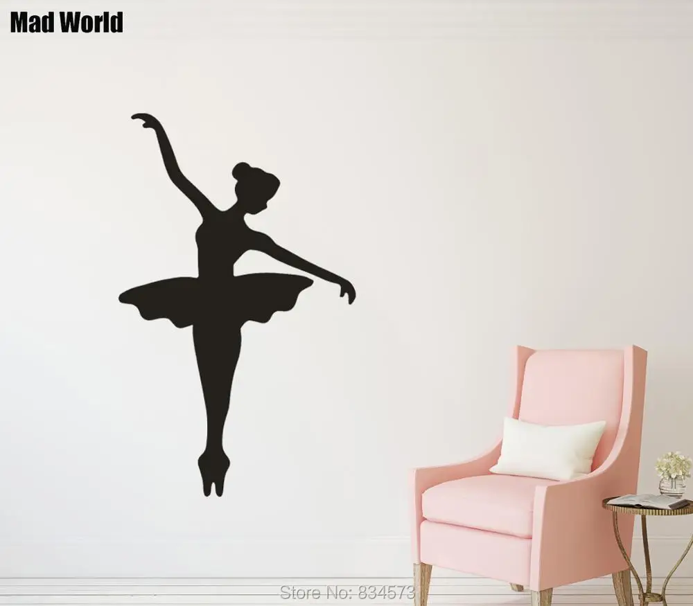 Гимнастические настенные стикеры Mad World-Girl балерина Танцор Балета наклейки