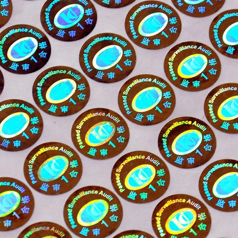 Виниловая голограмма на заказ печатная бутылка защитная этикетка наклейка