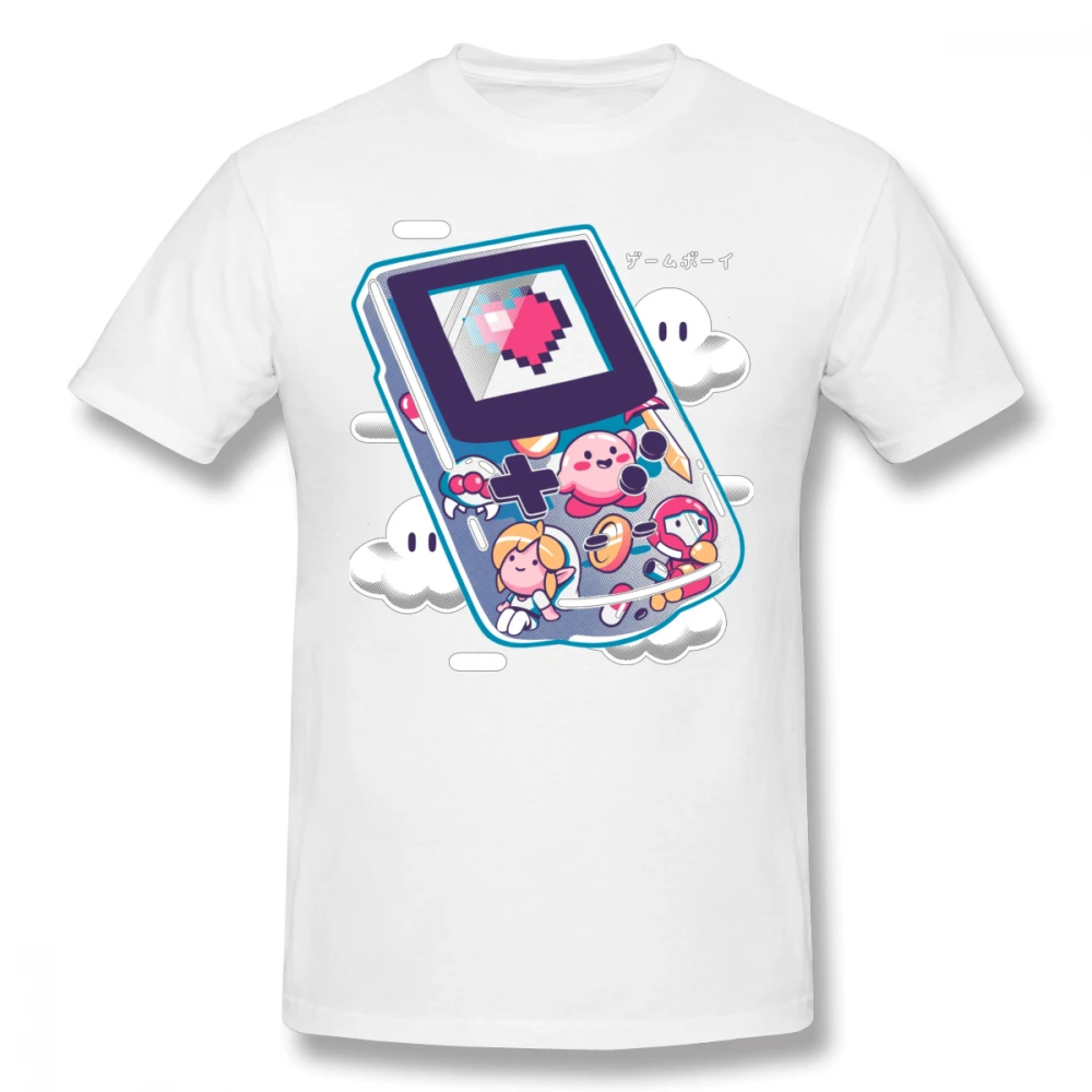 Белый Для мужчин PS игры Фолк Kriby Super Mario Bros футболка Новое поступление Camiseta хлопок футболки - Цвет: Белый
