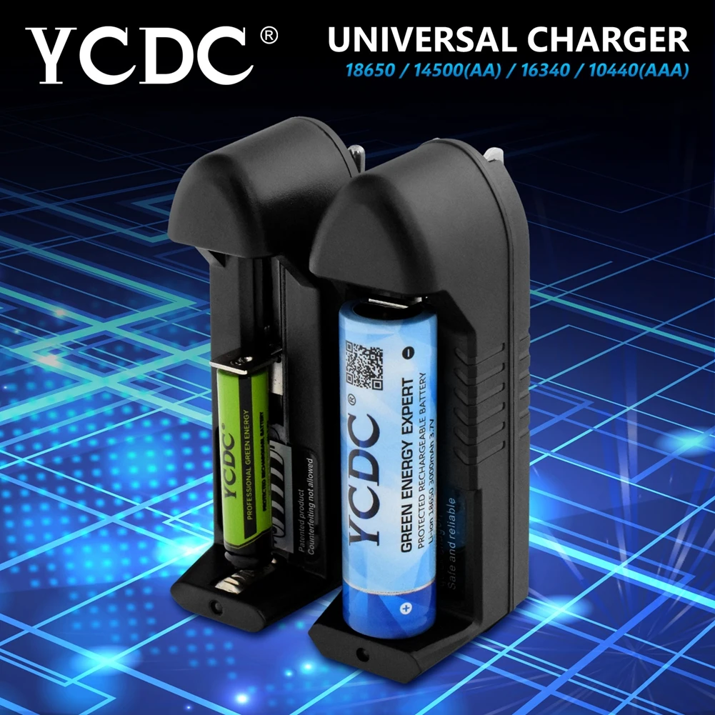 YCDC Универсальное зарядное устройство для аккумуляторов 18650 16340 14500 AAA 10440 AA 1 2 V 3 7