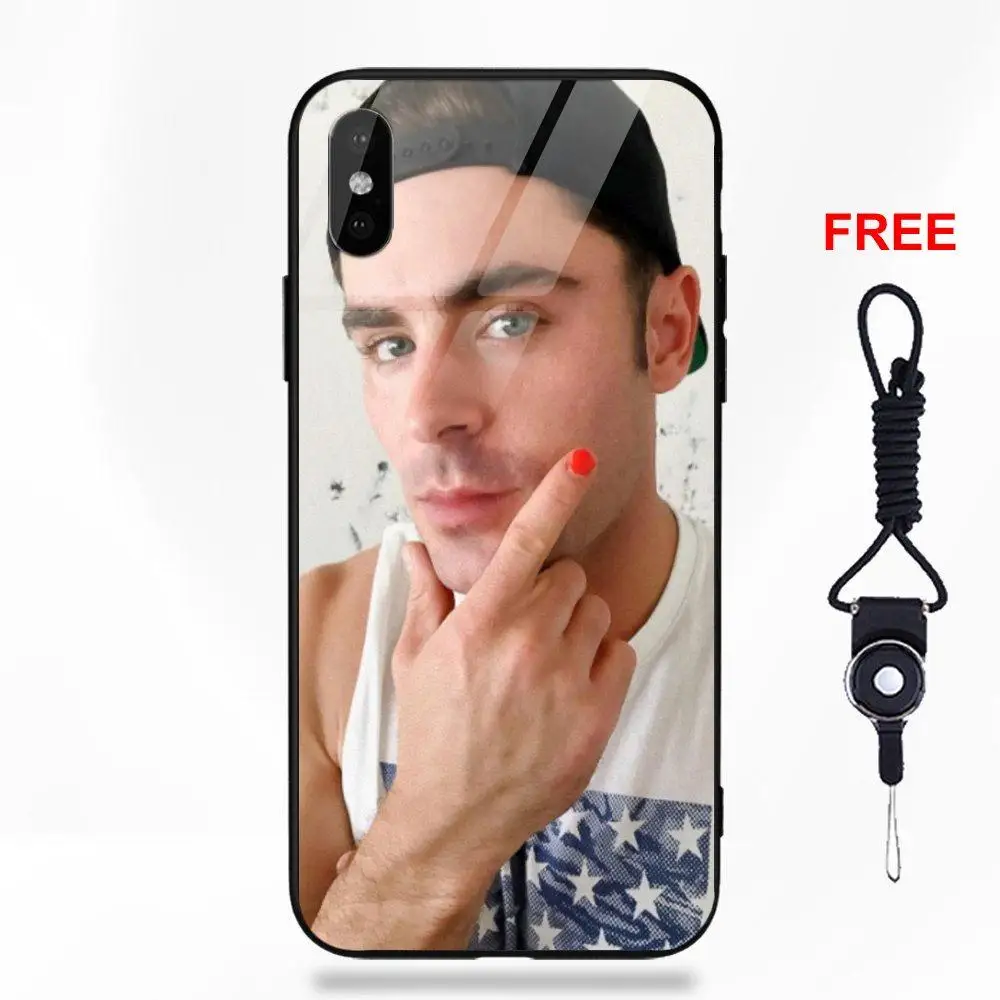Soft TPU Frame+Tempered Glass Case Accessories Zac Efron Douchey Picture For Apple iPhone 5 5C 5S SE 6 6S 7 8 Plus X XS Max XR | Мобильные