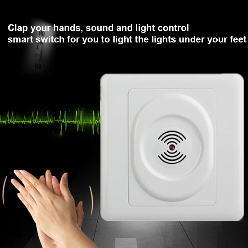 Sound &amp Light Controlled 1 pc New Smart Home Wall Mount Voice Control Sensor Switch hot saleDelay | Электроника
