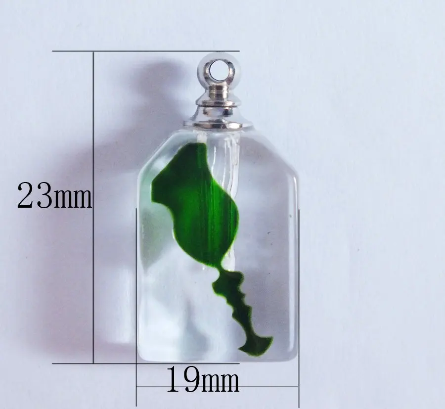 Бесплатная доставка! Флакон с зеленой розой флакон ароматом подвеской для