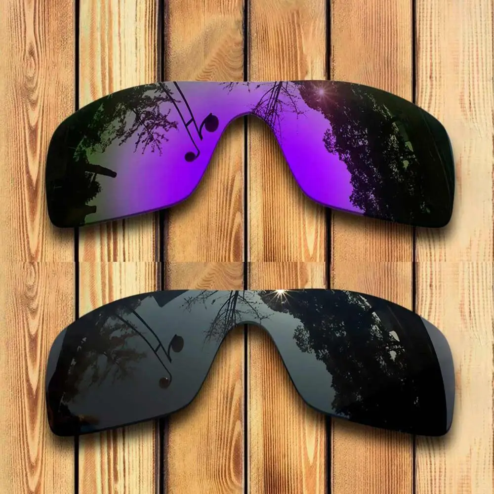Black -Purple Точно вырезанные поляризованные Сменные линзы для солнцезащитных очков Batwolf сплошной черный цвет-выбор - Цвет линз: Black -Purple