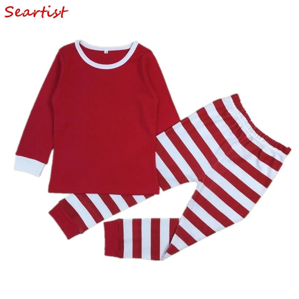 

Seartist/пижамный комплект для маленьких девочек и мальчиков, детские пижамы в красную полоску, детский Рождественский комплект, детская одежд...
