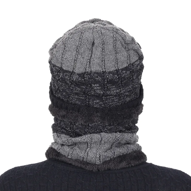 2019 вязаная шапка Зимняя шерстяная лыжный костюм мужская ветрозащитная зимняя