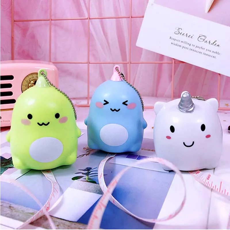 Kawaii Украшение мультфильм мягкая линейка 3D мини животное измерительная лента 1 м