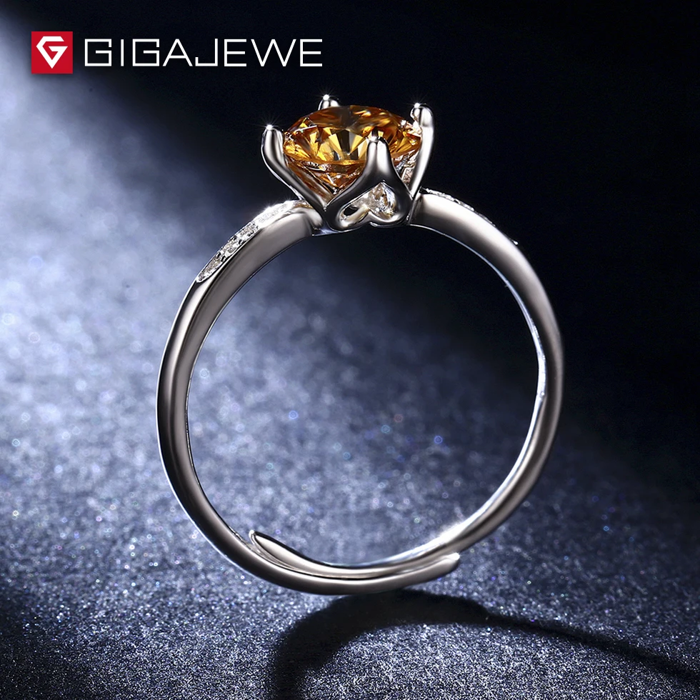GIGAJEWE Муассанит без огранки драгоценный камень бусины 1.0ct Серебро 925 Группа Золотой Цвет для женщин модные ювелирные изделия