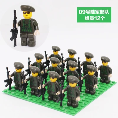 Миниатюрный игрушечный пистолет, Военная серия, вставные строительные блоки, сборное оружие солдата полка, Взрывобезопасное полицейское оружие, подарок - Цвет: 9