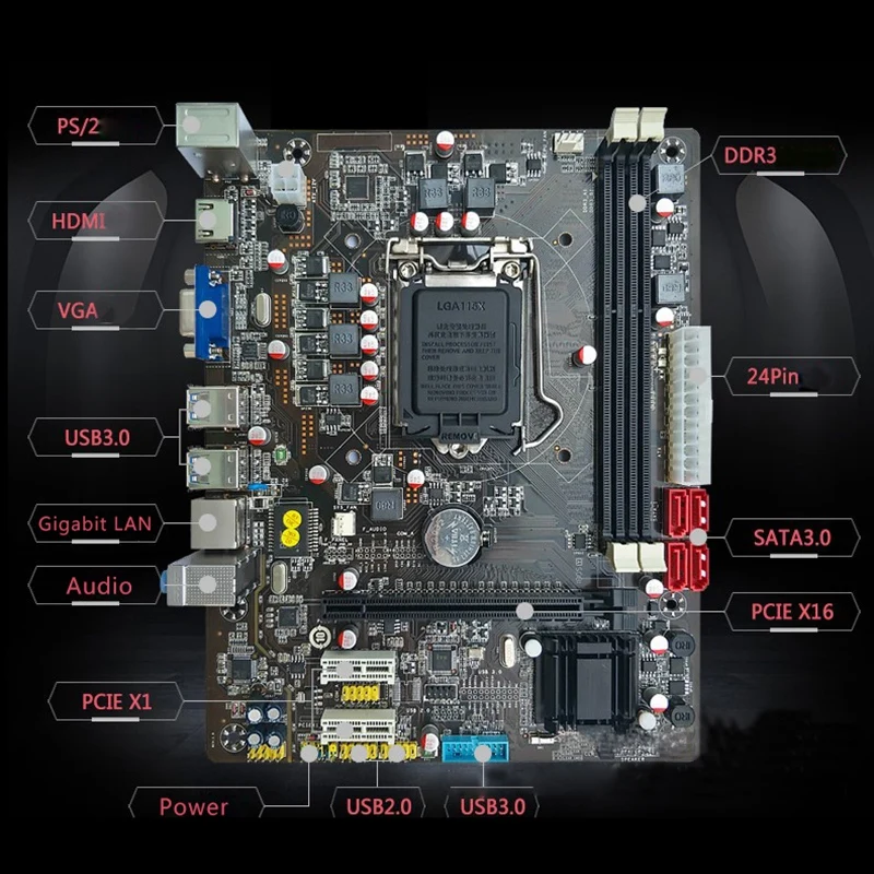 H110 Lga1151 материнская плата 16 ГБ Ddr3 Ram Sata 3 0 Usb для Core I3/I5/I7 Cpu Настольный M ATX Gigabit