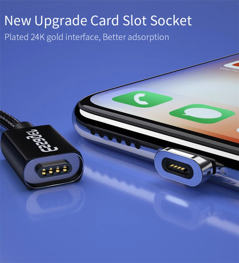 Магнитный адаптер Essager с квадратным гнездом для карт и USB портом магнитное