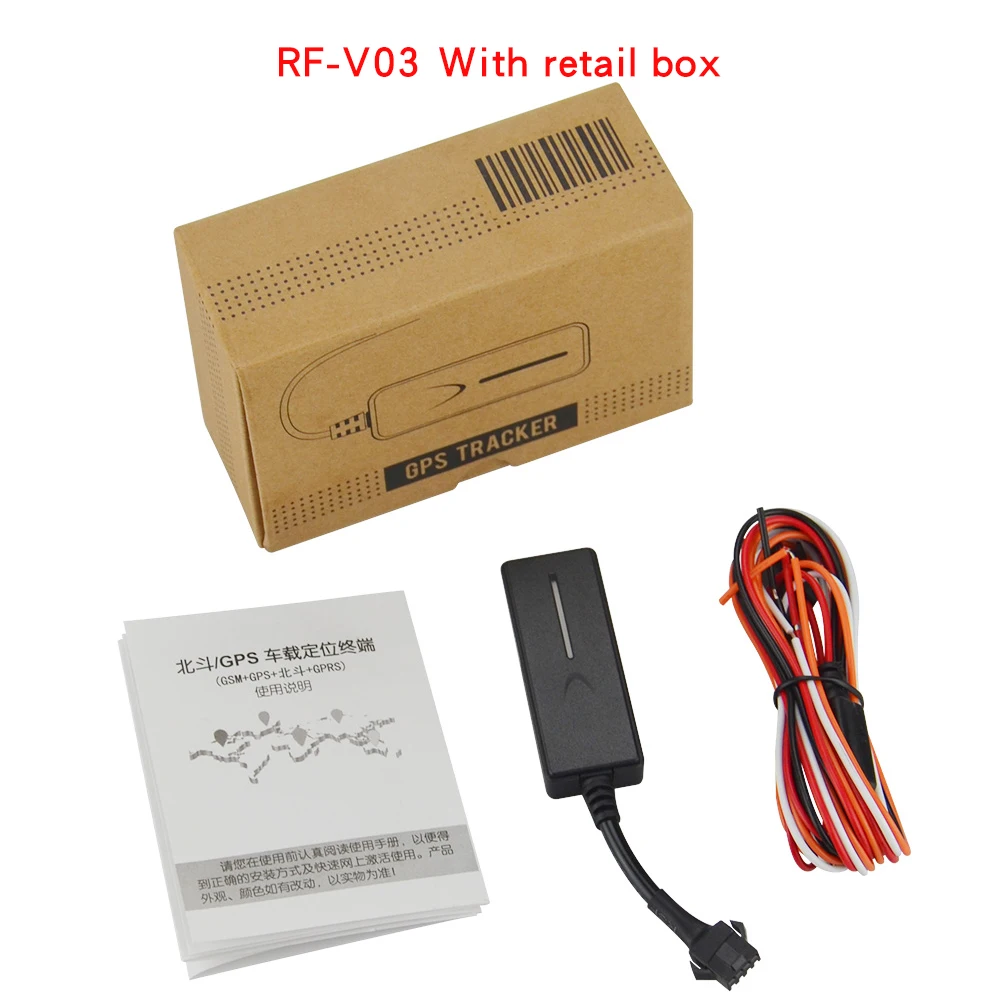 With box Высокое качество RF-V03 Смарт мини gps GSM трекер для автомобиля в режиме реального времени отслеживание долгого времени в режиме ожидания воспроизведение истории - Цвет: With box