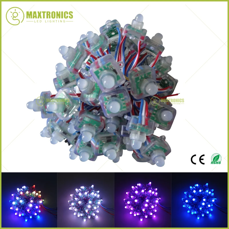 50 шт. 12 мм WS2811 2811 цифровой рассеянный RGB светодиодный пиксельный квадратный IP68