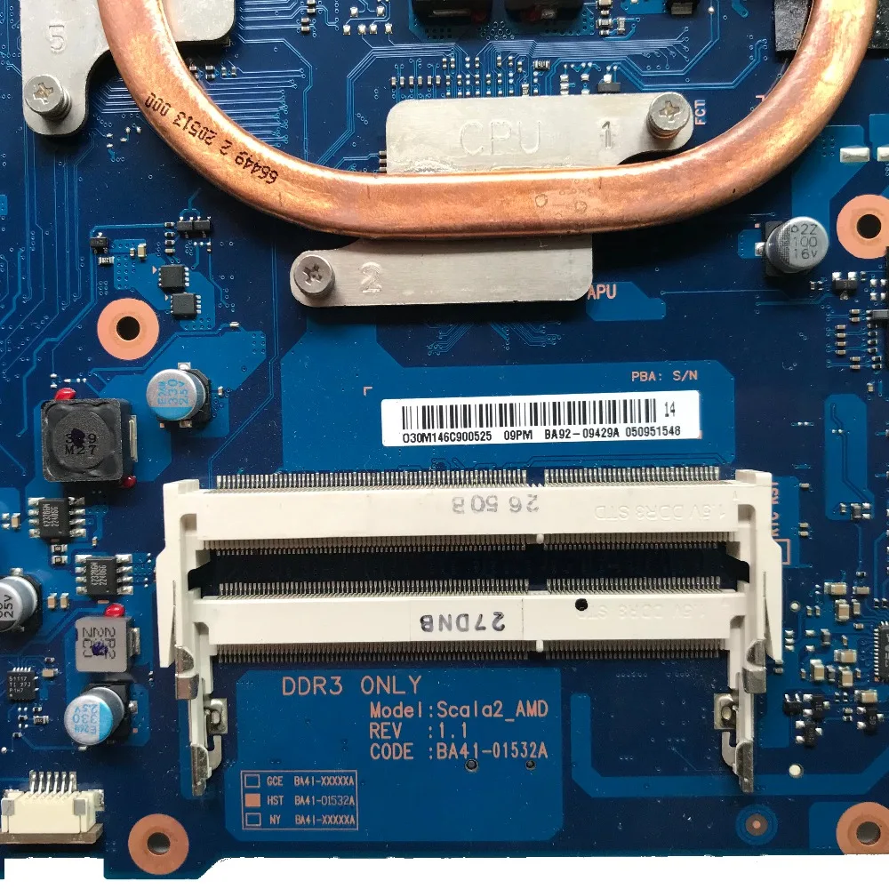 Отличная материнская плата для ноутбука samsung RV515 с E-450U вентилятором радиатора HD 6470 M/1 GB DDR3 BA92-09429A BA41-01534A