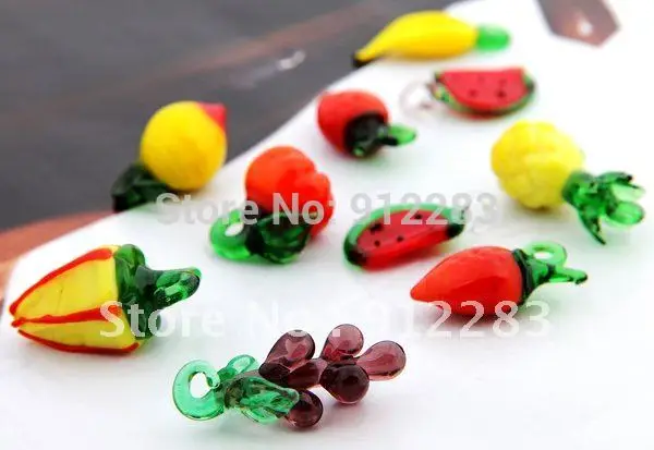 Бесплатная доставка 110 шт Ассорти фрукты бусины из муранского стекла