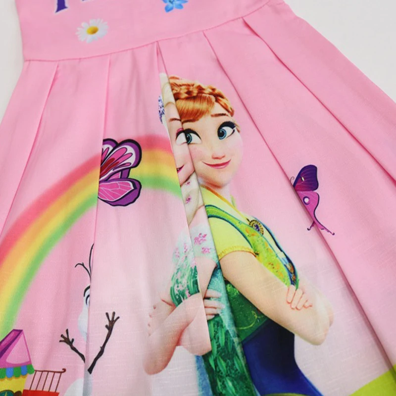girls dress summer ice snow queen cartoon children show costume princess Comfortable children's clothes Girl party | Детская одежда