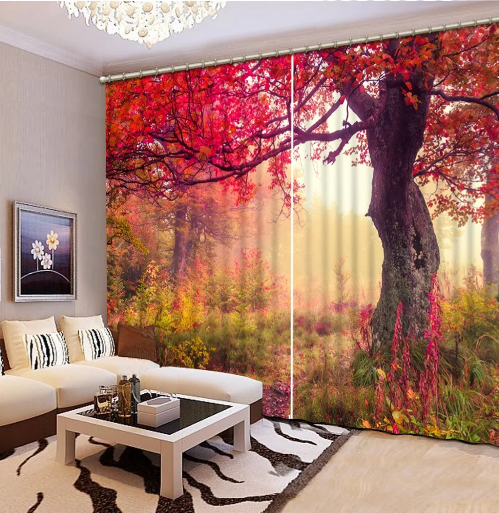 

Занавески для гостиной Auturn forest 3d, занавески Прямая продажа с завода, украшение для дома