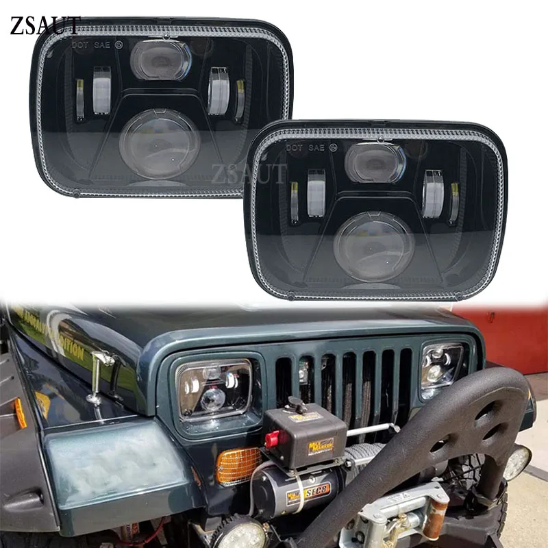 1 пара 55 Вт Высокий/Низкий H4 светодиодные фары для Jeep Wrangler YJ XJ Truck FLD 50 60 70 80 Firebird Celica