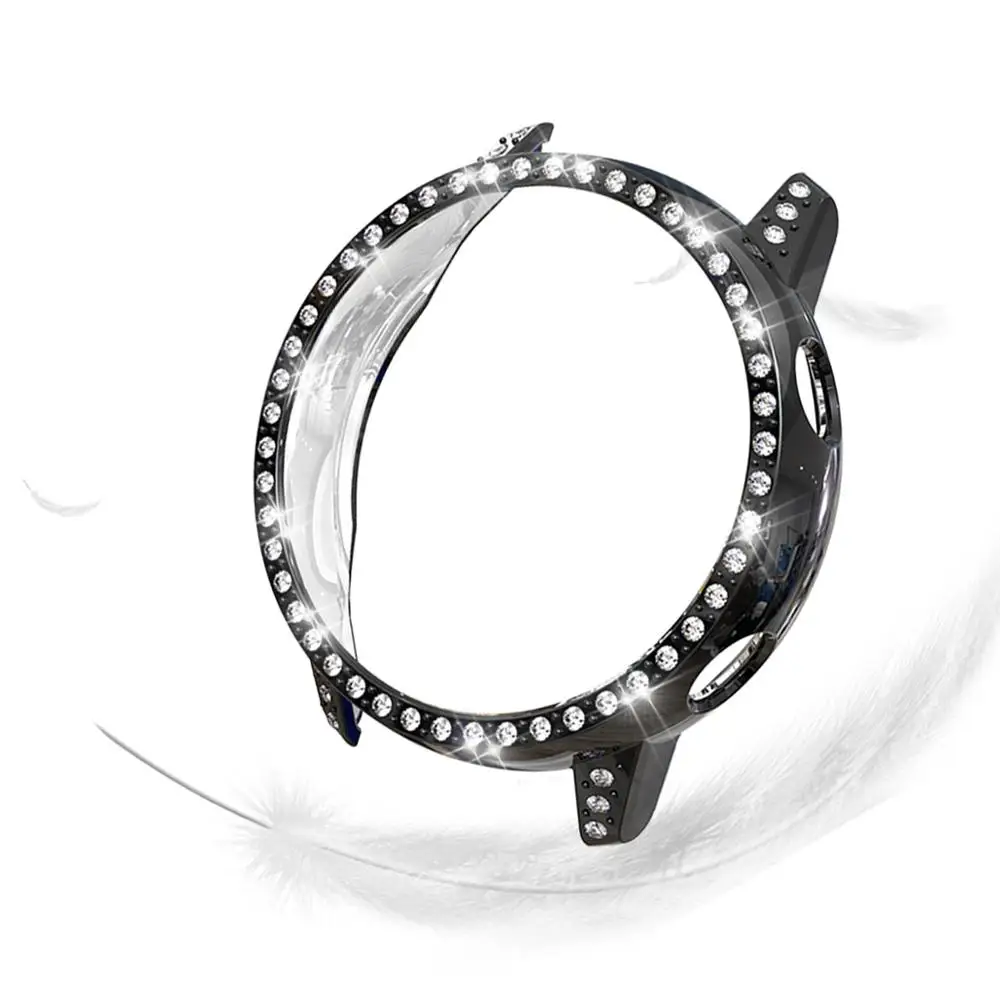 Black Для samsung Galaxy Watch Активный Чехол SM-R500 ПК умные часы Алмазный чехол светильник тонкий пластиковый бампер аксессуары - Цвет: Black