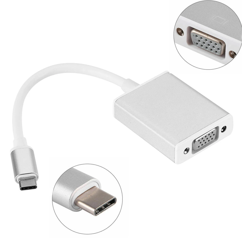 Новейший адаптер типа C VGA USB 3 1 Female Кабель для Macbook 12in Chromebook Pixel Lumia 950XL Galaxy S8/9|Кабели