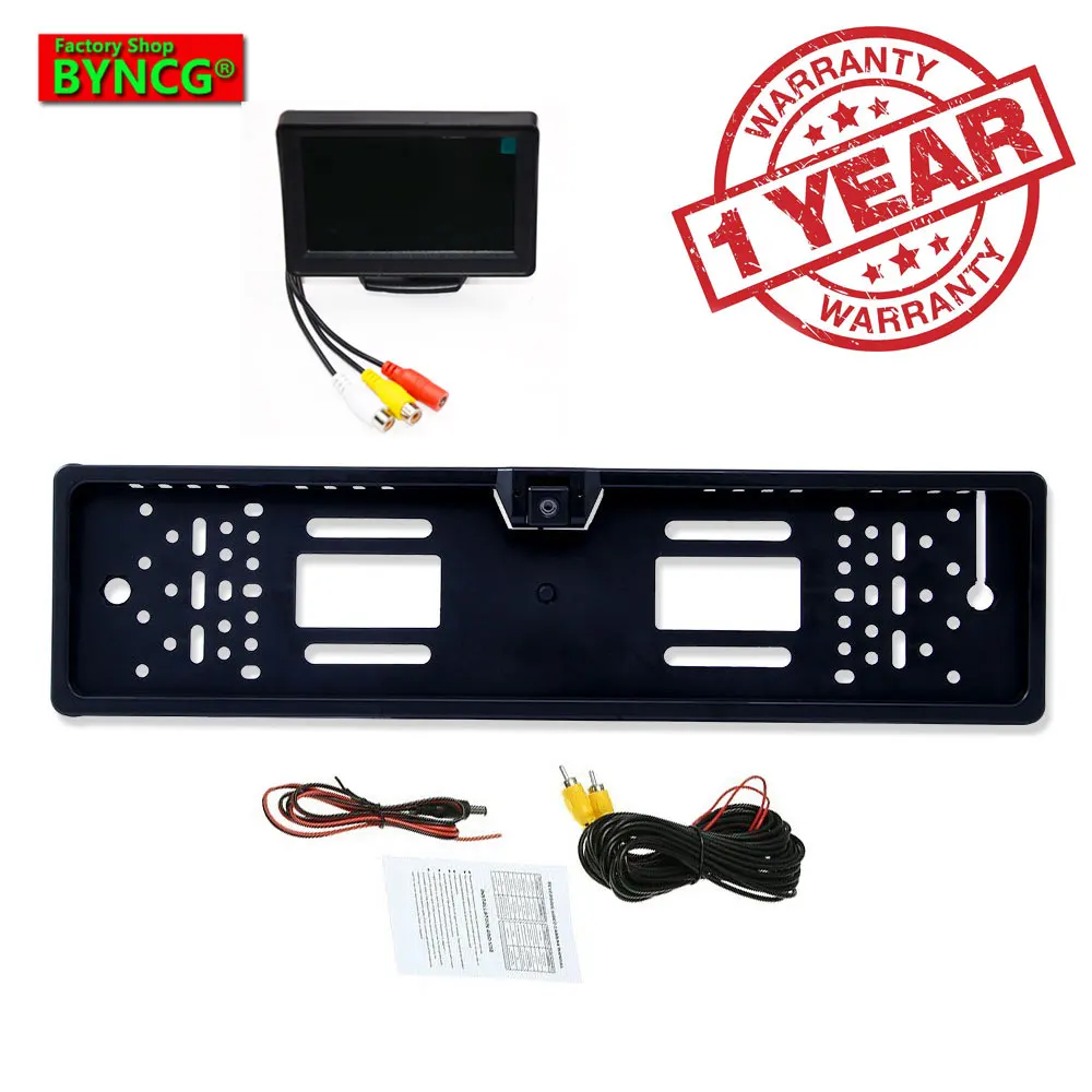 4,3 автомобильный монитор TFT+ камера заднего вида ЕС Европейская номерная табличка рамка водонепроницаемая ночного видения обратная видеокамера заднего вида в автомобиле с поддержкой технологии MirrorLink - Цвет: Темно-серый