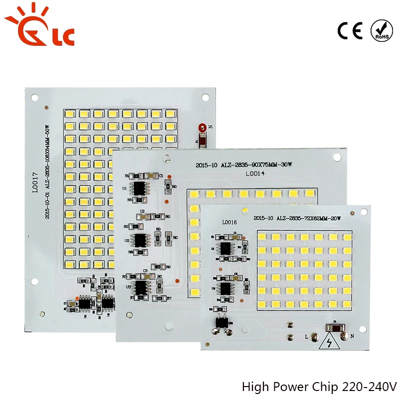 Светодиодные чипы Smart IC 10 Вт 20 30 50 90 220 В с драйвером для DIY наружного прожектора